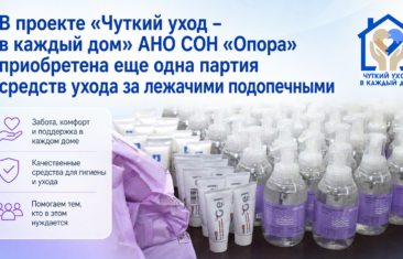 В проекте «Чуткий уход – в каждый дом» АНО СОН «Опора» приобретена еще одна партия средств ухода за лежачими подопечными